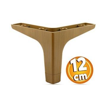 Badem10 Sedef Mobilya Koyu Ceviz Renk 12 cm Kanepe Sehpa TV Ünitesi Baza Koltuk Ayağı Ahşap Desenli