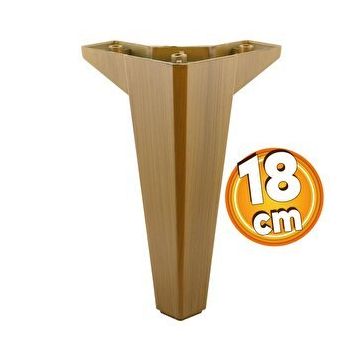Badem10 Sedir Ahşap Desenli Koyu Ceviz Renk 18 cm Mobilya Kanepe Sehpa TV Ünitesi Baza Koltuk Ayağı