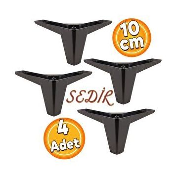 Badem10 Sedir Lüks 10 cm Siyah Baza Mobilya Kanepe Sehpa TV Ünitesi Koltuk Ayağı