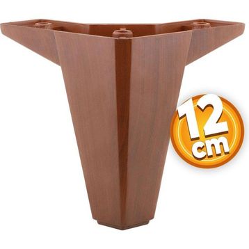 Badem10 Sedir Lüks 12 cm Ahşap Desenli Kahverengi Baza Mobilya Kanepe Sehpa TV Ünitesi Koltuk Ayağı