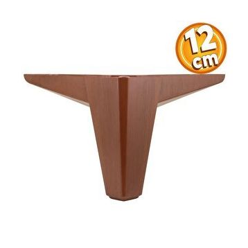 Badem10 Sedir Lüks 12 cm Ahşap Desenli Kahverengi Baza Mobilya Kanepe Sehpa TV Ünitesi Koltuk Ayağı