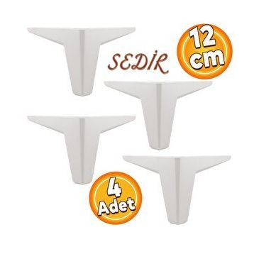 Badem10 Sedir Lüks 12 cm Beyaz Baza Mobilya Kanepe Sehpa TV Ünitesi Koltuk Ayağı