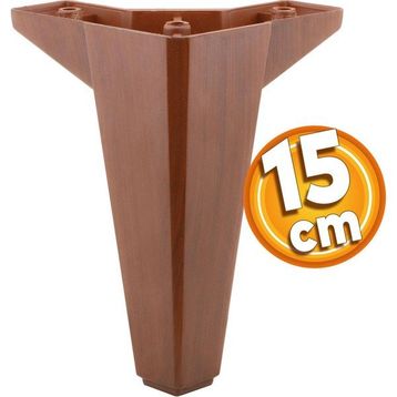Badem10 Sedir Lüks 15 cm Ahşap Desenli Kahverengi Baza Mobilya Kanepe Sehpa TV Ünitesi Koltuk Ayağı