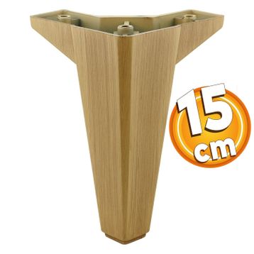 Badem10 Sedir Lüks 15 cm Ahşap Desenli Kahverengi Baza Mobilya Kanepe Sehpa TV Ünitesi Koltuk Ayağı