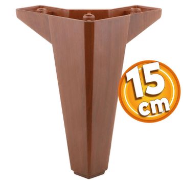 Badem10 Sedir Lüks 15 cm Ahşap Desenli Kahverengi Baza Mobilya Kanepe Sehpa TV Ünitesi Koltuk Ayağı