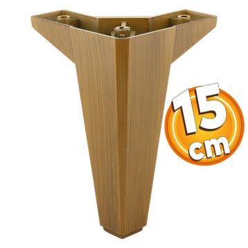 Badem10 Sedir Lüks 15 cm Ahşap Desenli Kahverengi Baza Mobilya Kanepe Sehpa TV Ünitesi Koltuk Ayağı