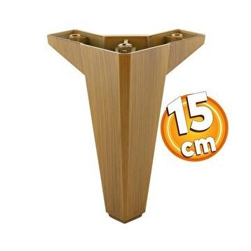 Badem10 Sedir Lüks 15 cm Ahşap Desenli Kahverengi Baza Mobilya Kanepe Sehpa TV Ünitesi Koltuk Ayağı