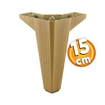 Badem10 Sedir Lüks 15 cm Ahşap Desenli Kahverengi Baza Mobilya Kanepe Sehpa TV Ünitesi Koltuk Ayağı