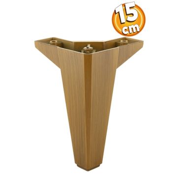 Badem10 Sedir Lüks 15 cm Ahşap Desenli Kahverengi Baza Mobilya Kanepe Sehpa TV Ünitesi Koltuk Ayağı