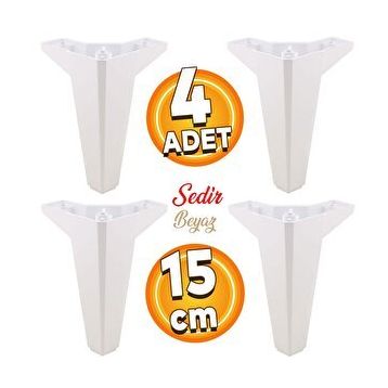 Badem10 Sedir Lüks 15 cm Beyaz Baza Mobilya Kanepe Sehpa TV Ünitesi Koltuk Ayağı