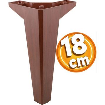 Badem10 Sedir Lüks 18 cm Ahşap Desenli Kahverengi Baza Mobilya Kanepe Sehpa TV Ünitesi Koltuk Ayağı