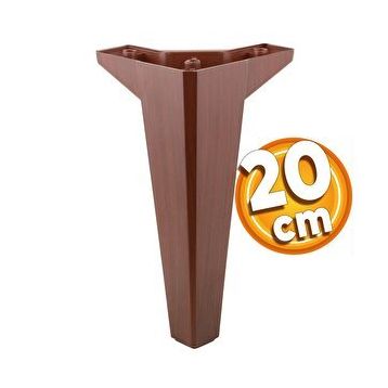 Badem10 Sedir Lüks 20 cm Ahşap Desenli Kahverengi Baza Mobilya Kanepe Sehpa TV Ünitesi Koltuk Ayağı