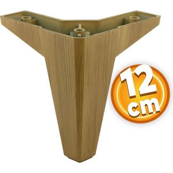 Badem10 Sedir Lüks Ahşap Desenli Açık Ceviz 12 cm Mobilya Kanepe Sehpa Baza TV Ünitesi Koltuk Ayağı