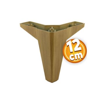 Badem10 Sedir Lüks Ahşap Desenli Açık Ceviz 12 cm Mobilya Kanepe Sehpa Baza TV Ünitesi Koltuk Ayağı