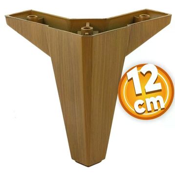 Badem10 Sedir Lüks Ahşap Desenli Koyu Ceviz 12 cm Mobilya Kanepe Sehpa Baza TV Ünitesi Koltuk Ayağı