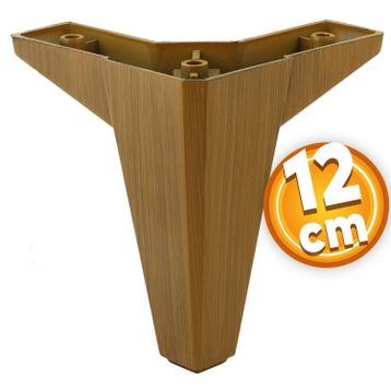 Badem10 Sedir Lüks Ahşap Desenli Koyu Ceviz 12 cm Mobilya Kanepe Sehpa Baza TV Ünitesi Koltuk Ayağı