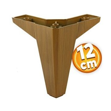 Badem10 Sedir Lüks Ahşap Desenli Koyu Ceviz 12 cm Mobilya Kanepe Sehpa Baza TV Ünitesi Koltuk Ayağı
