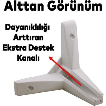 Badem10 Sedir Lüks Beyaz 12 cm 4 Adet Mobilya Kanepe Sehpa Baza TV Ünitesi Koltuk Ayağı