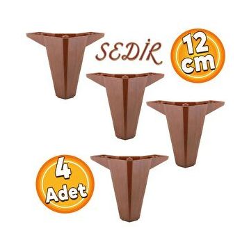 Badem10 Sedir Lüks Mobilya 12 cm Ahşap Desenli 4 Adet Baza Kanepe Sehpa TV Ünitesi Koltuk Ayağı