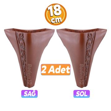 Badem10 Seher 1 Çift 18 cm Kahverengi Baza Avangart Mobilya Kanepe Sehpa Çekyat Koltuk Ayağı