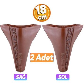 Badem10 Seher 1 Çift 18 cm Kahverengi Baza Avangart Mobilya Kanepe Sehpa Çekyat Koltuk Ayağı