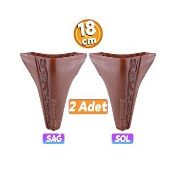 Badem10 Seher 1 Çift 18 cm Kahverengi Baza Avangart Mobilya Kanepe Sehpa Çekyat Koltuk Ayağı
