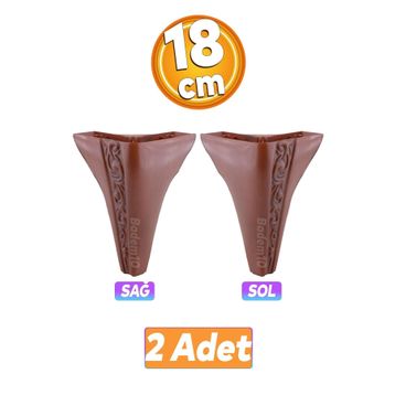 Badem10 Seher 1 Çift 18 cm Kahverengi Baza Avangart Mobilya Kanepe Sehpa Çekyat Koltuk Ayağı