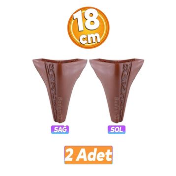 Badem10 Seher 1 Çift 18 cm Kahverengi Baza Avangart Mobilya Kanepe Sehpa Çekyat Koltuk Ayağı