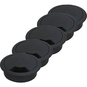 Badem10 Siyah 5x6 cm Masa Üstü Kablo Kanalı Deliği Kapağı