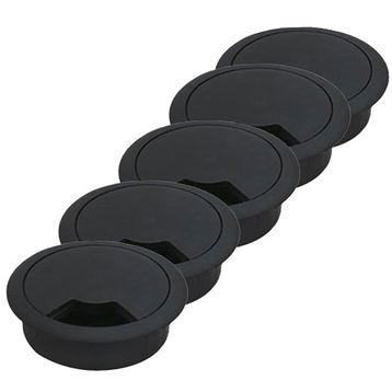 Badem10 Siyah 5x6 cm Masa Üstü Kablo Kanalı Deliği Kapağı