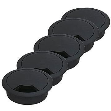 Badem10 Siyah 5x6 cm Masa Üstü Kablo Kanalı Deliği Kapağı