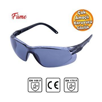 Badem10 UV Koruyucu S900 Füme İş Güvenlik Gözlüğü