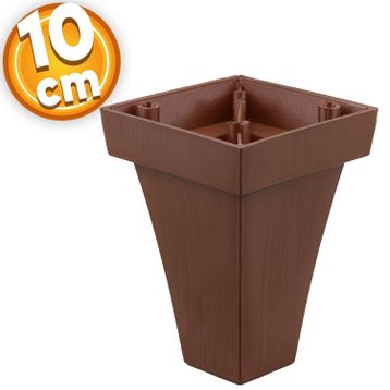 Badem10 Venüs Lüks 10 cm Kahverengi Ahşap Desenli Baza Mobilya Kanepe Sehpa TV Ünitesi Koltuk Ayağı