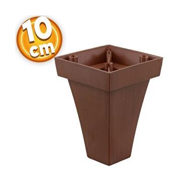 Badem10 Venüs Lüks 10 cm Kahverengi Ahşap Desenli Baza Mobilya Kanepe Sehpa TV Ünitesi Koltuk Ayağı
