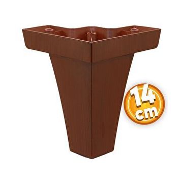 Badem10 Venüs Lüks 14 cm Kahverengi Ahşap Desenli Baza Mobilya Kanepe Sehpa TV Ünitesi Koltuk Ayağı