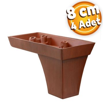 Badem10 Venüs Lüks 8 cm Kahverengi 4 Adet Baza Mobilya Kanepe Sehpa TV Ünitesi Koltuk Ayağı
