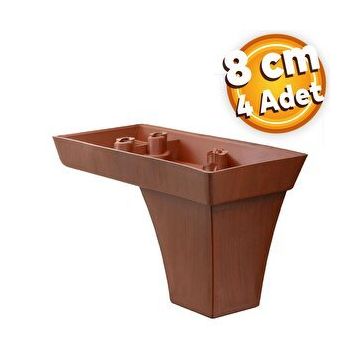 Badem10 Venüs Lüks 8 cm Kahverengi 4 Adet Baza Mobilya Kanepe Sehpa TV Ünitesi Koltuk Ayağı