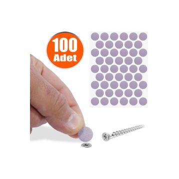 Badem10 Yapışkanlı 100 Adet Lila Vida Kapatıcı Kapağı