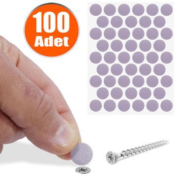 Badem10 Yapışkanlı 100 Adet Lila Vida Kapatıcı Kapağı