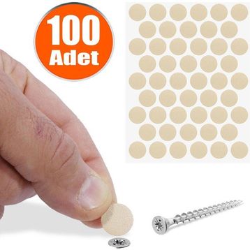 Badem10 Yapışkanlı 100 Adet Turuncu Vida Kapatıcı Kapağı