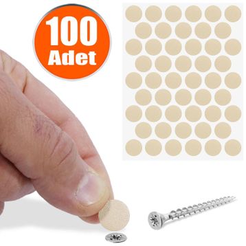 Badem10 Yapışkanlı 100 Adet Turuncu Vida Kapatıcı Kapağı