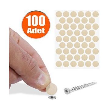 Badem10 Yapışkanlı 100 Adet Turuncu Vida Kapatıcı Kapağı