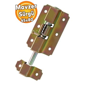 Badem10 Yaylı Mavzer Sürgüsü 46x80 mm Kapı Pencere Metal Sürgülü Emniyet Kilidi
