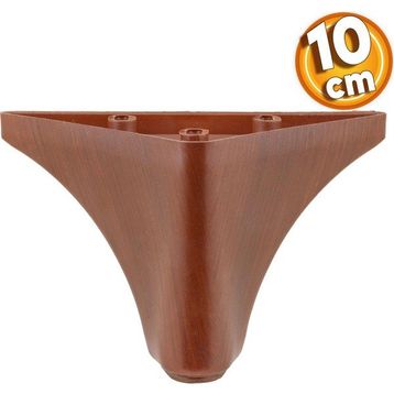 Badem10 Yonca Lüks 10 cm Kahverengi Ahşap Desenli Baza Mobilya Kanepe Sehpa TV Ünitesi Koltuk Ayağı