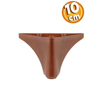 Badem10 Yonca Lüks 10 cm Kahverengi Ahşap Desenli Baza Mobilya Kanepe Sehpa TV Ünitesi Koltuk Ayağı