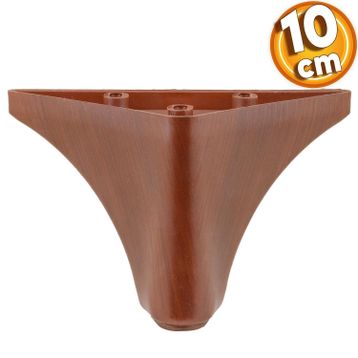 Badem10 Yonca Lüks 10 cm Kahverengi Ahşap Desenli Baza Mobilya Kanepe Sehpa TV Ünitesi Koltuk Ayağı
