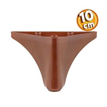 Badem10 Yonca Lüks 10 cm Kahverengi Ahşap Desenli Baza Mobilya Kanepe Sehpa TV Ünitesi Koltuk Ayağı