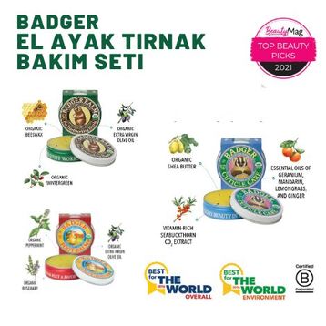 Badger 21 gr El Bakım 21 gr Ayak Bakım 21 gr Tırnak Bakım 3'lü Set Krem
