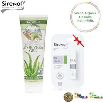 Badger Aloe Vera 118 ml Jel ve Sirenol 5 ml Dudak Balmı