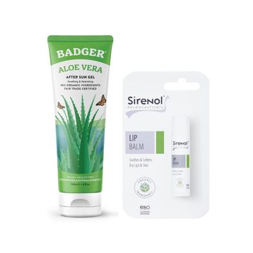 Badger Aloe Vera 118 ml Jel ve Sirenol 5 ml Dudak Balmı